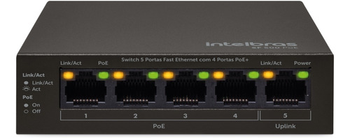 SF 500 POE SWITCH 05 PORTAS FAST COM 4 PORTAS POE