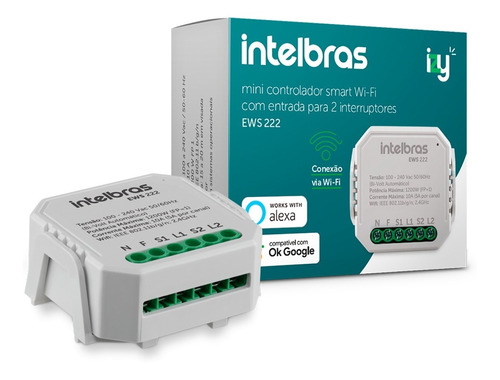 INTERRUPTOR CONTROLADOR DE CARGAS WIFI 2/2 EWS 222