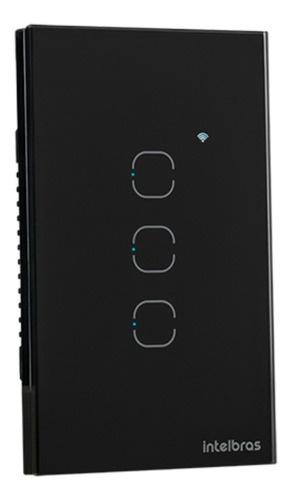 INTERRUPTOR SMART WIFI TOUCH 3 TECLAS EWS 1003 PRETO